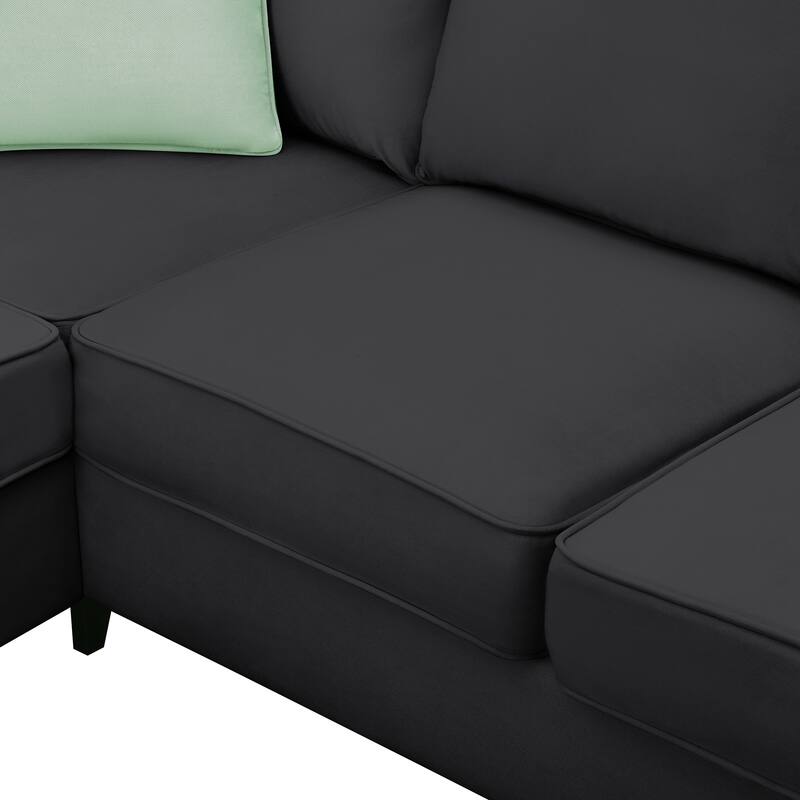 112" Fabric 7-Piece Modular Sectional Sofa with Ottoman and 3 Pillows
