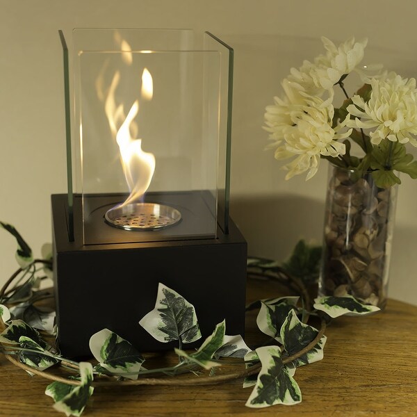 Sunnydaze Cubic Ventless Tabletop Bio Ethanol Fireplace - Multiple Colors Available