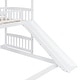 preview thumbnail 11 of 18, White Twin Over Twin Pine House Bunk Bed with Drawers and Slide