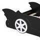preview thumbnail 28 of 28, Full Size Race Car Bed Wooden Platform Bed with Wheels and Rails