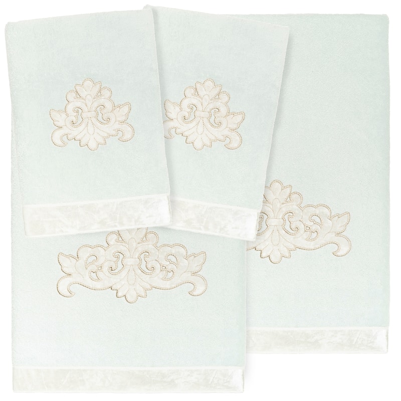 Authentic Hotel and Spa Turkish Cotton May 4 PC Towel Set - Aqua