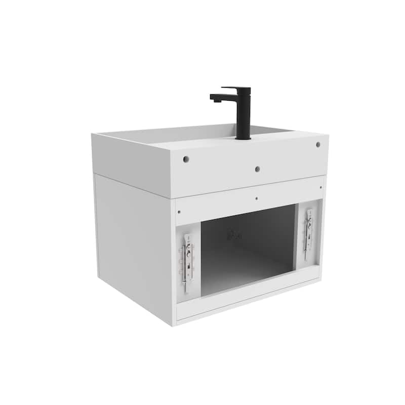Amazon 24" Wall Mounted Bathroom Vanity Set w/ White Top