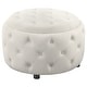 preview thumbnail 7 of 5, Angelina Round Upholstered Storage Ottoman