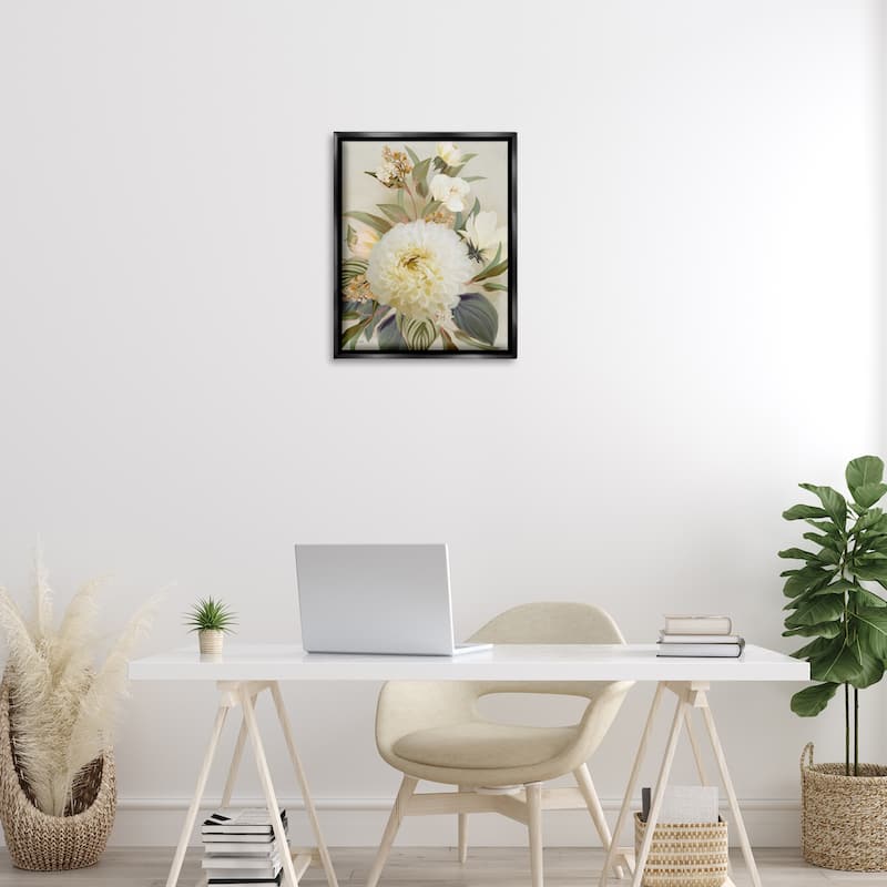 Stupell Elegant Dahlia Bundle Framed Floater Canvas Wall Art Design By House Fenway
