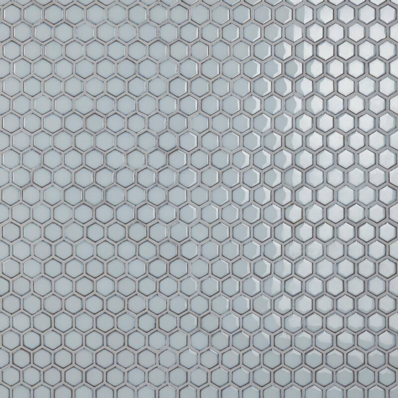 Merola Tile Hudson 1" Hex Silk White 11-7/8" x 13-1/4" Porcelain Floor and Wall Tile