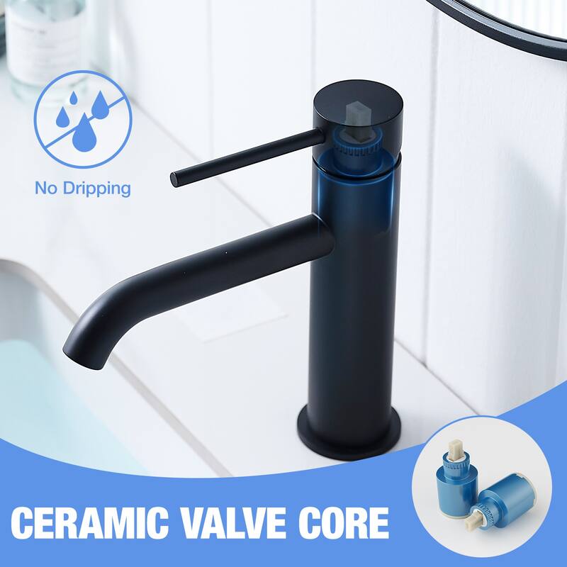 Single-Handle Deck-Mounted Bathroom Sink Faucet