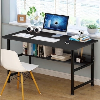 Office Desks Computer Desk Rustic Wood Tone Table Plain Simple Lap Desk ...