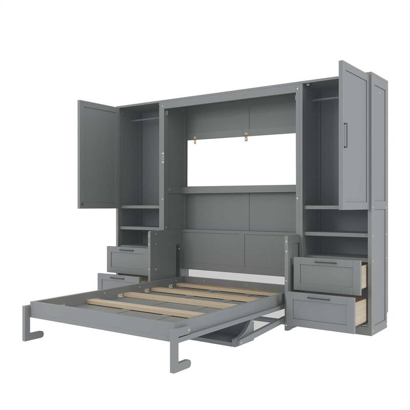 Full Size Murphy Bed Wall Bed with Closet