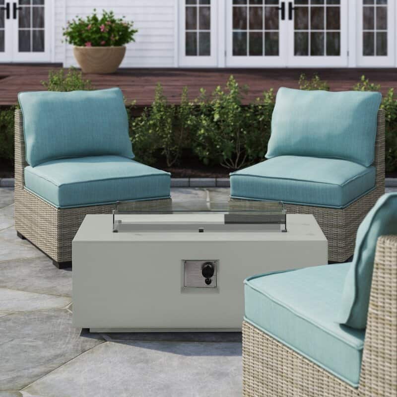 LSI Concrete Outdoor Fire Pit Table - Natural Concrete - 1