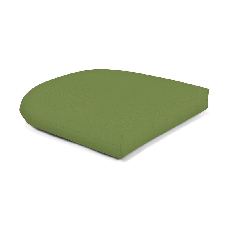 Sunbrella Solid Fabric 1-Piece Indoor/Outdoor Wicker Seat Pad Cushion, 19.5"W x 19.5"L