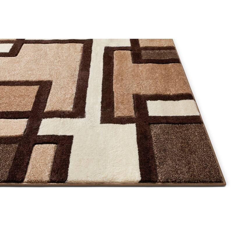 Well Woven Ruby Imagination Squares Modern Geometric Area Rug