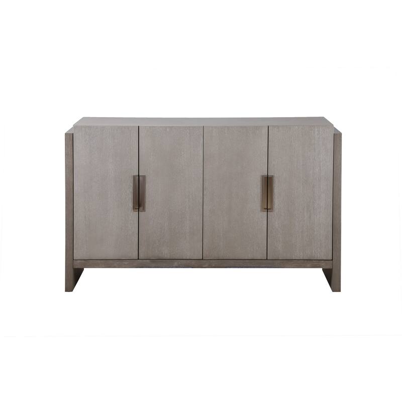 Furniture of America Cruz Transitional Grey Solid Wood Dining Server with Doors