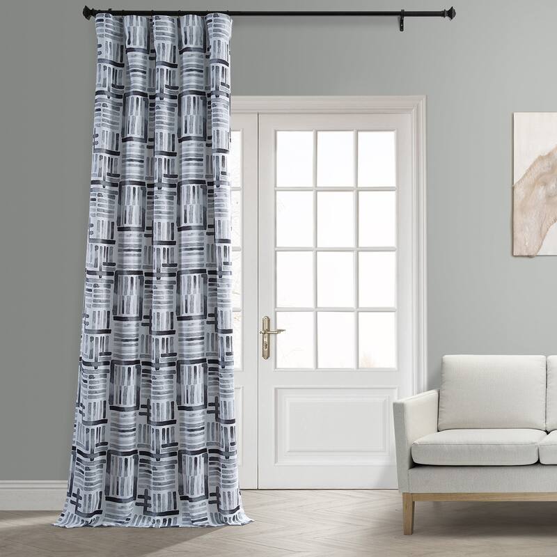Exclusive Fabrics Modern Geometric Hashtag Blackout Room Darkening Curtain Panel Pair (2 Panels)
