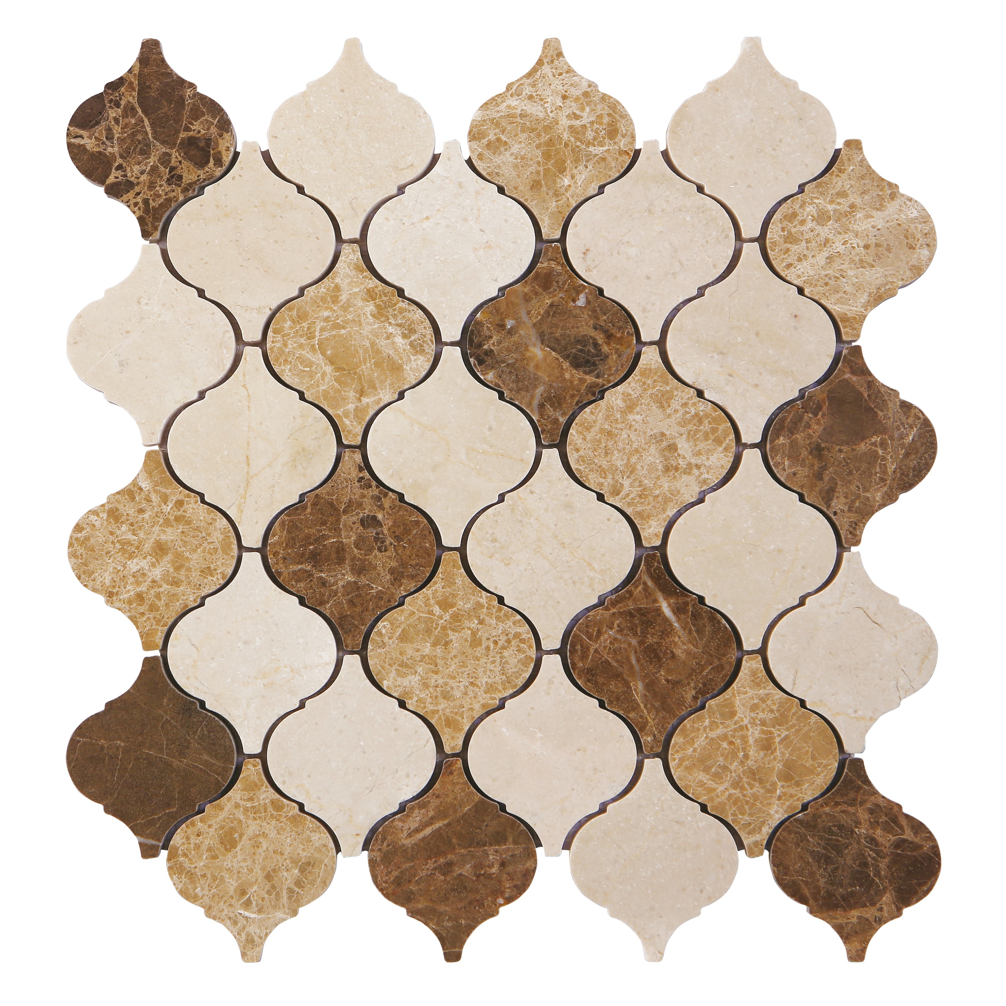 3" Arabesque Marble Mosaic Tiles - 1 Case (10 Sheets)