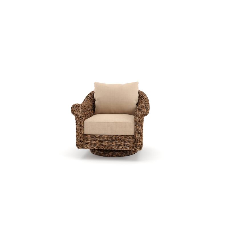 Cayman Sunbrella Swivel Glider Lounge Chair, Heritage Brown
