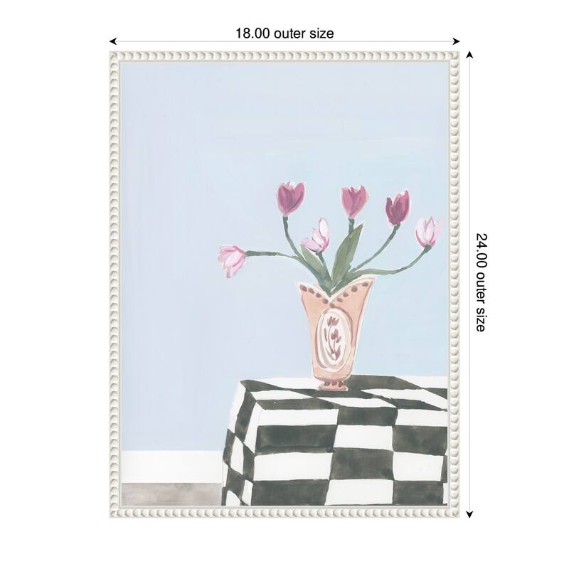 Kate and Laurel Painted Table by Teju Reval Framed Canvas Wall Art Print