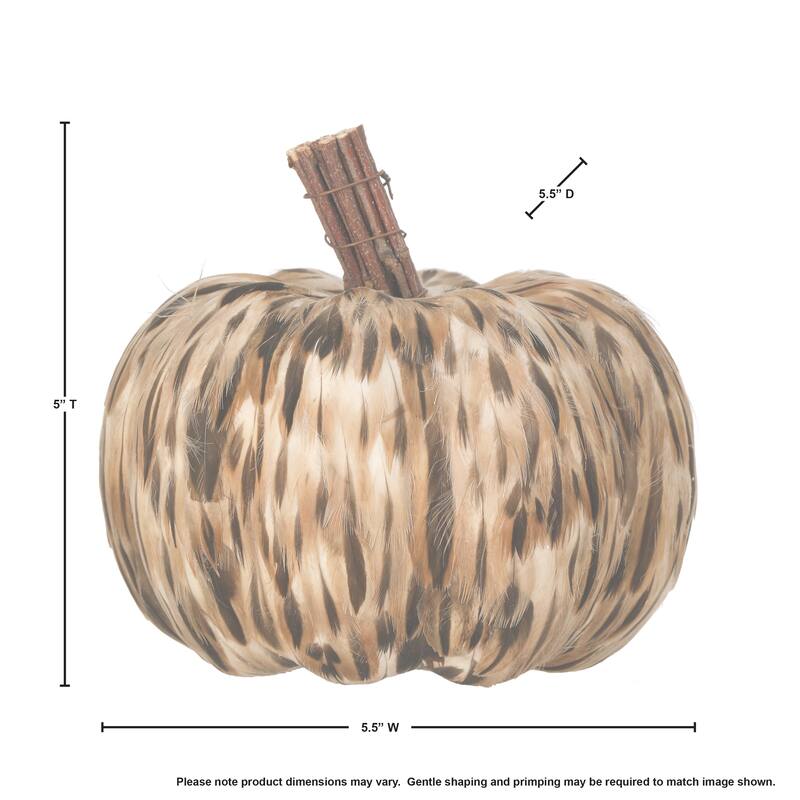 5.5" Natural Feather Pumpkin