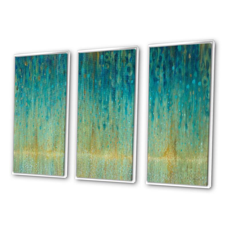 Designart "Rain Abstract Panel" Modern & Contemporary Framed Art Set of