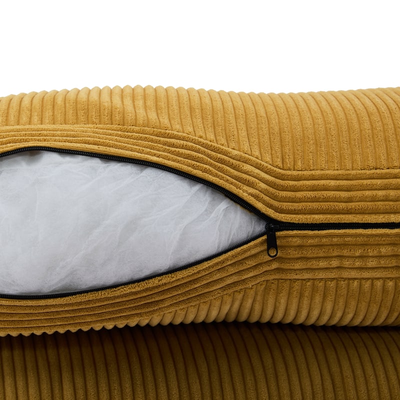 Modern Corduroy L-Shaped Sofa Chaise Lounge Couch