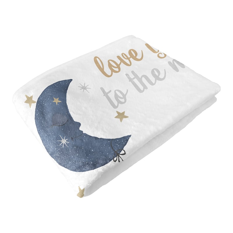 Woodland Bear Boy Girl Baby Monthly Milestone Blanket - Neutral Navy Blue Grey Gold Black Celestial Moon Star Watercolor Forest