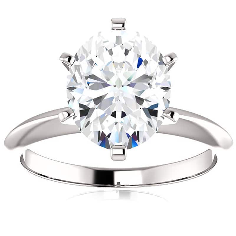 3 Ct Oval Moissanite Solitaire Engagement Ring White Gold