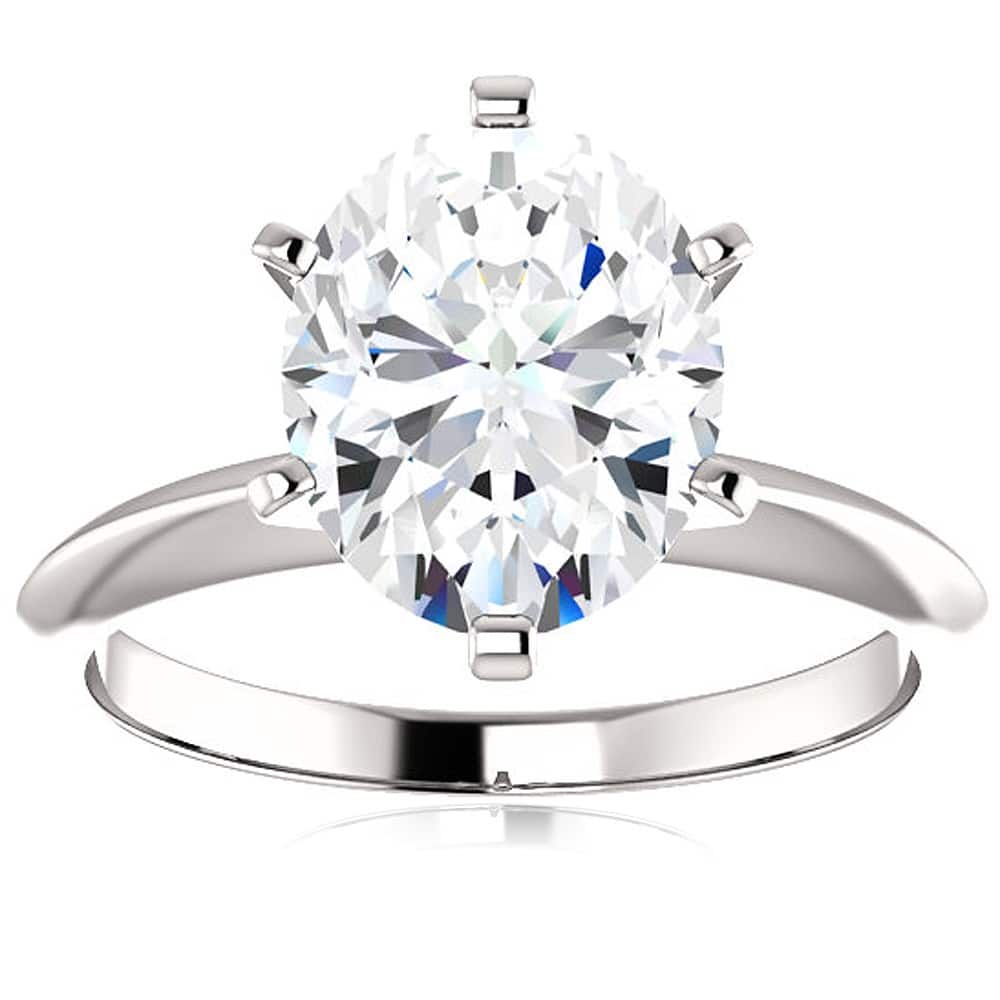 3 Ct Oval Moissanite Solitaire Engagement Ring White Gold