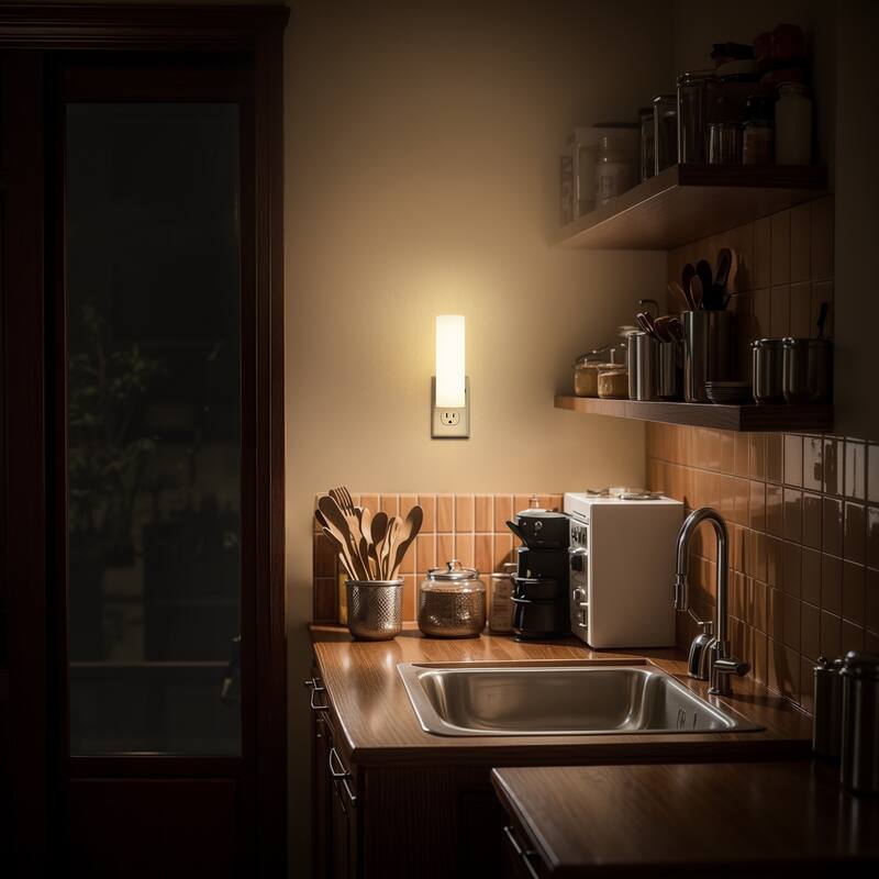 YANSUN 2-Pack Plug-in Dimmable Night Light, Dusk to Dawn Cylinder Wall Sconce, 3000K Warm, Hallway Bedroom