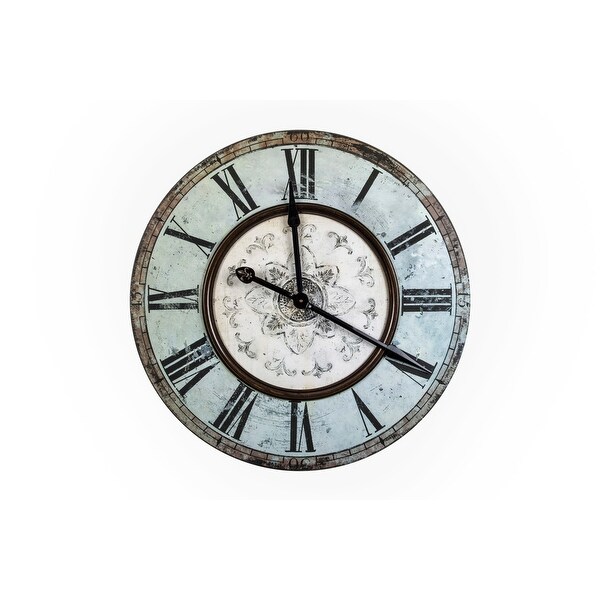 Distressed Mint Green Wood Wall Clock. Opens flyout.
