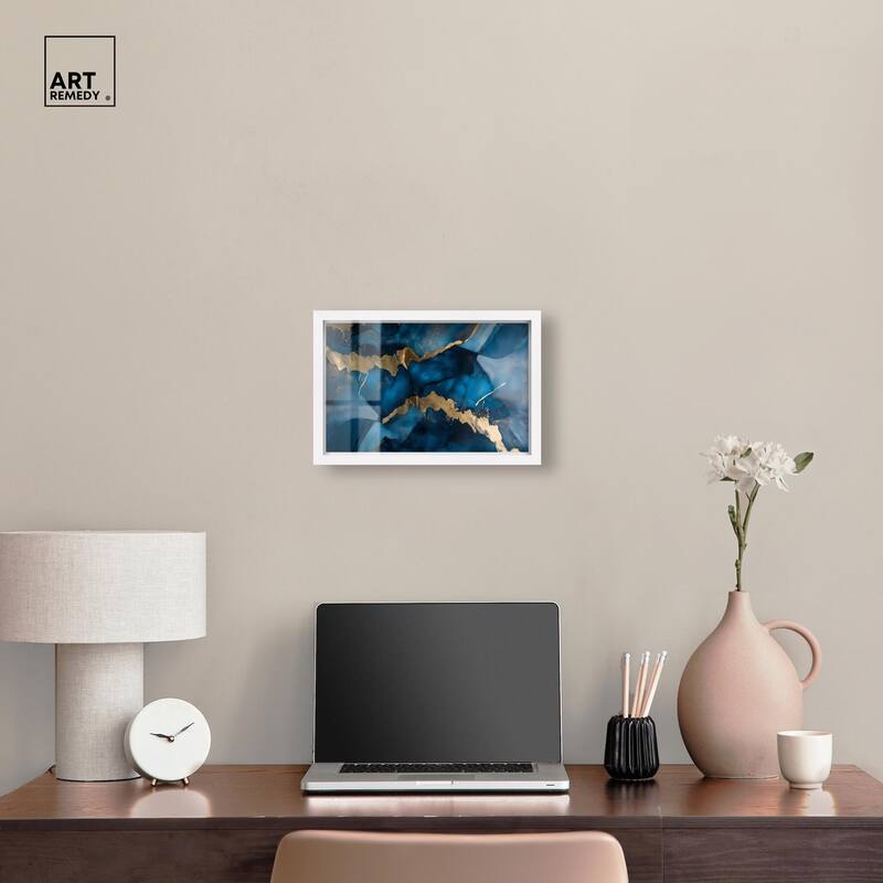 Dark Texture Golden Touch III Shadowbox by Art Remedy