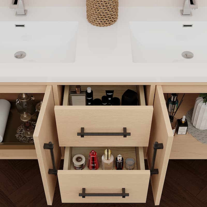 Victoria 60'' Wall-mounted Vanity with Double Reinforced Acrylic Sink