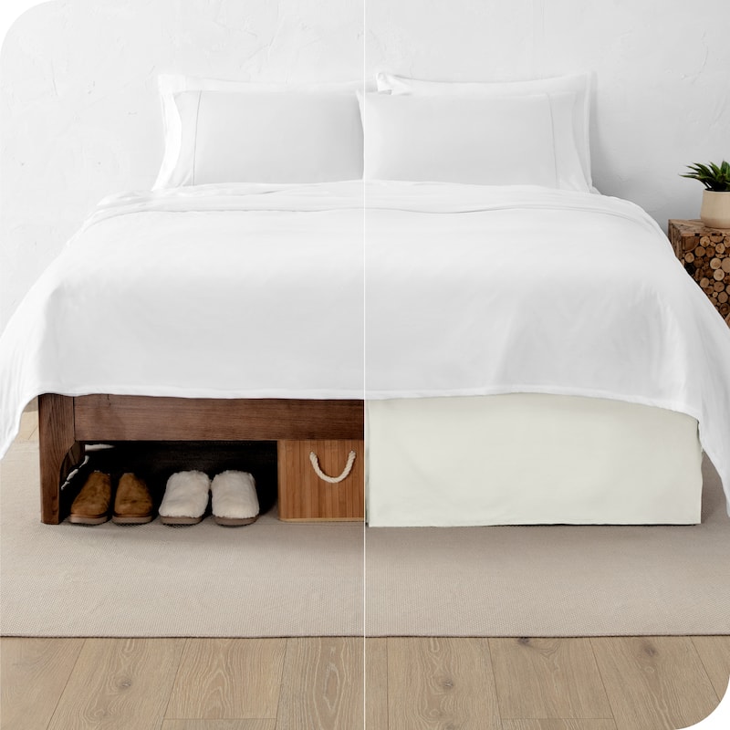 Bare Home Pleated Bed Skirt - 15-Inch Tailored Drop Easy Fit