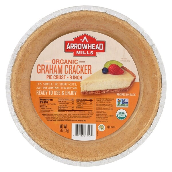 Arrowhead Mills Organic Graham Cracker Pie Crust - Case of 12 - 6 oz.