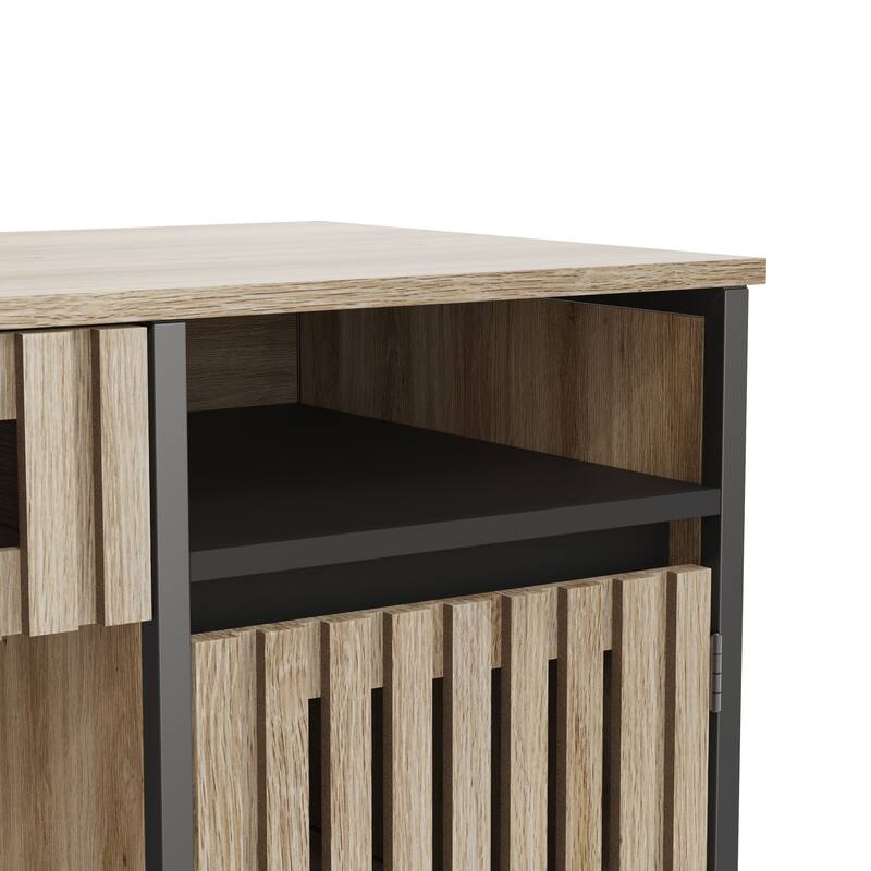 Fluted Desk Computer Desk Dresser Table with Drawers, Storage T-shape Computer Desks Gaming Desks Secretary Desks Writing Desks