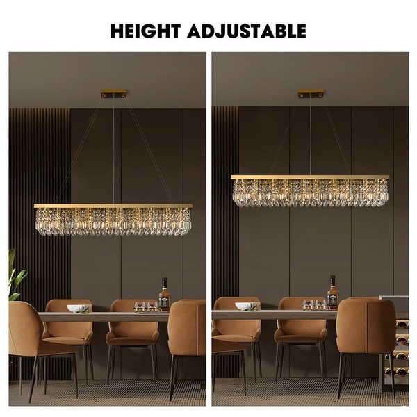 Rectangular crystal raindrop chandelier dining room cheap