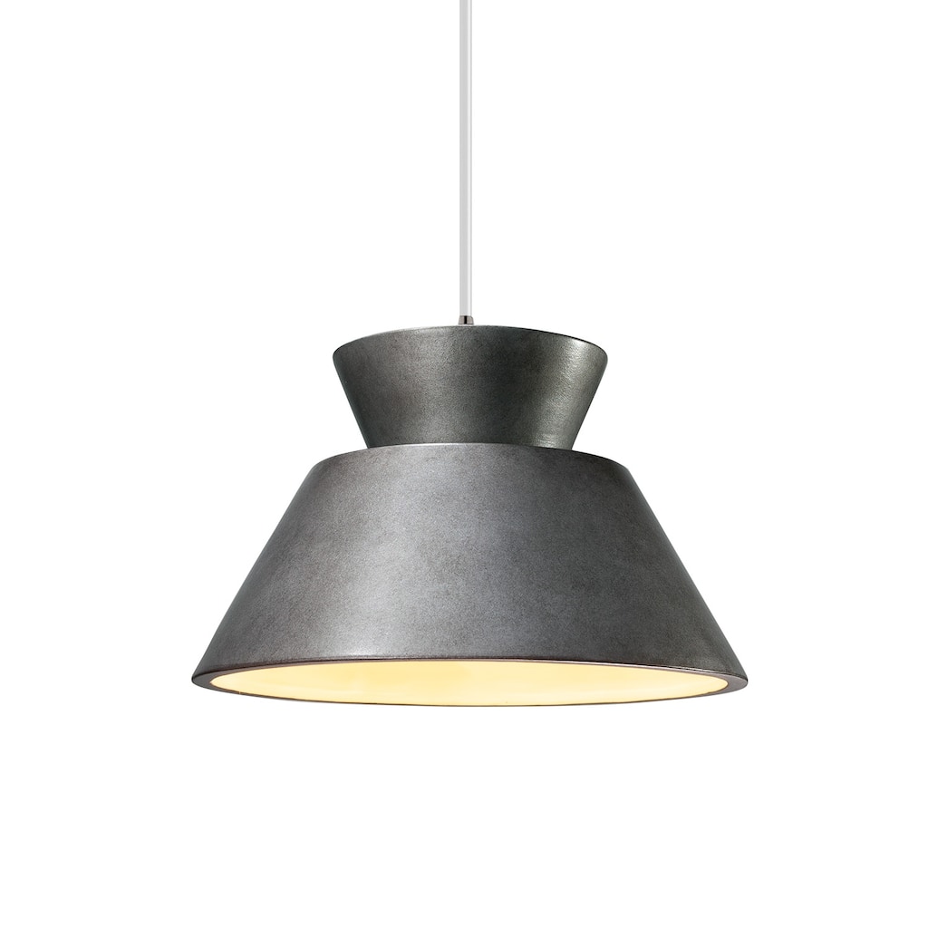 Carson Carrington Sallerup Trapezoid 1-light Brushed Nickel Pendant - Brushed Nickel, Antique Silver, White