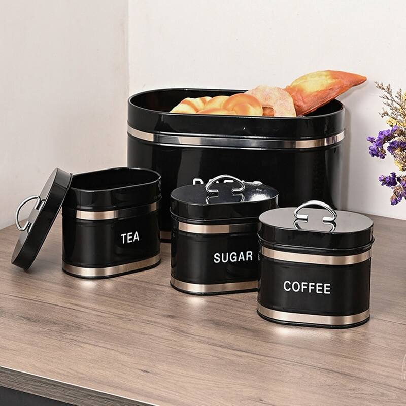 Kitchen Metal Bread/Coffee/Sugar/Tea Storage Bin