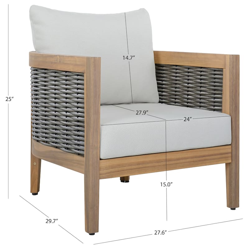 SAFAVIEH Outdoor Living Amanda Chair [SET of 2] - 28"W x 30"D x 25"H