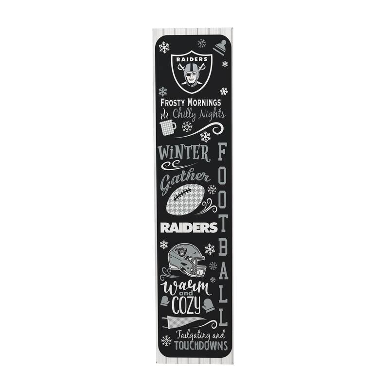 47" Double Sided Seasonal Porch Leaner, Las Vegas Raiders - 47" x 11.25"