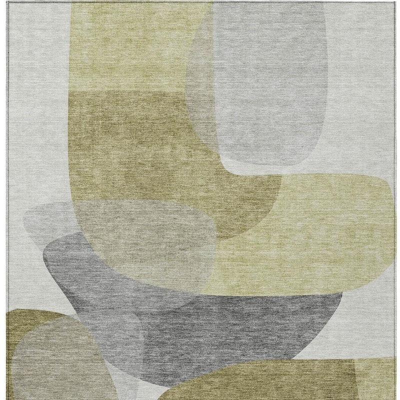 HomeRoots Abstract Transitional Rectangle Outdoor Rug