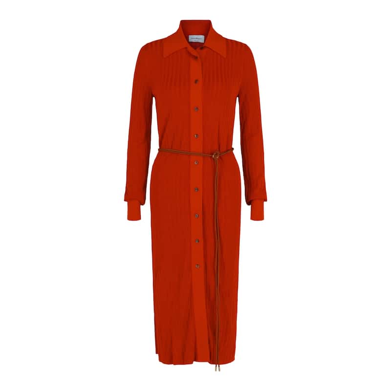 Ferragamo Ribbed Knit Midi Dress, ,