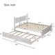 preview thumbnail 4 of 6, White Full Size Platform Bed Frame with Pull-out Trundle