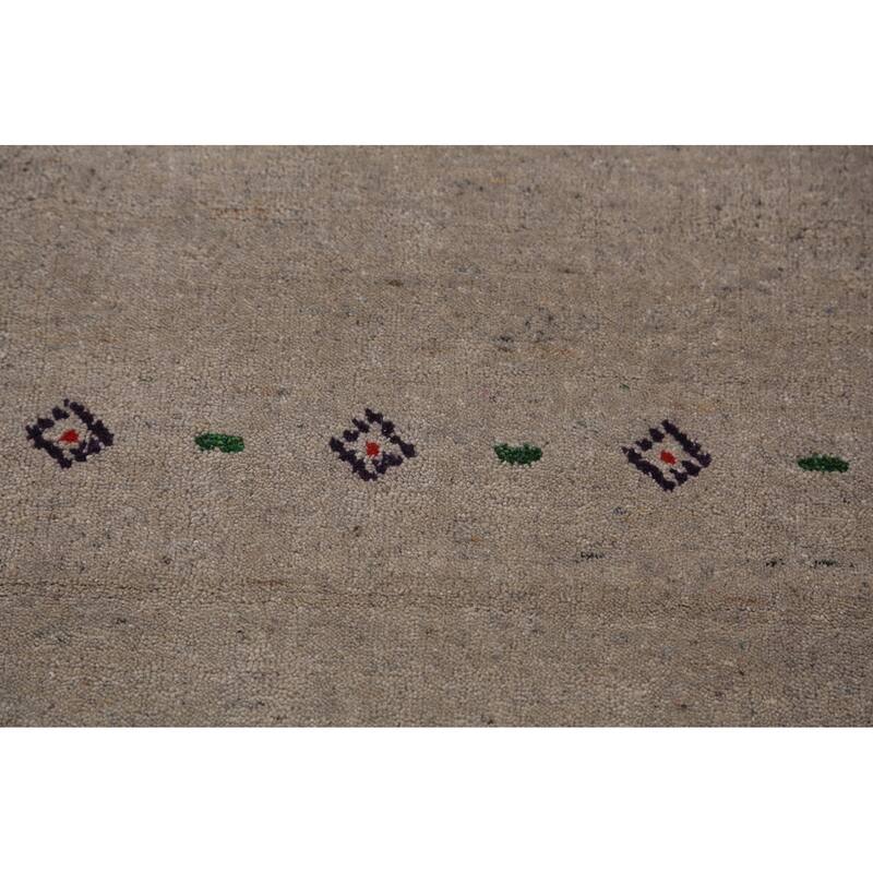 Ltribal Beige Gabbeh Oriental Area Rug Handmade Wool Carpet - 5'10" x 7'8"