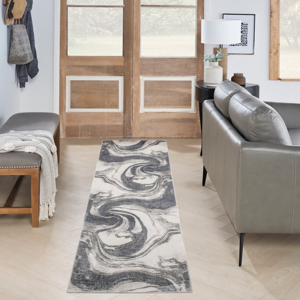 Nourison Astra Machine Washable Indoor only Abstract Area Rug