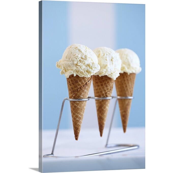 Shop Vanilla Ice Cream On Waffle Cones Canvas Wall Art Overstock 16467579