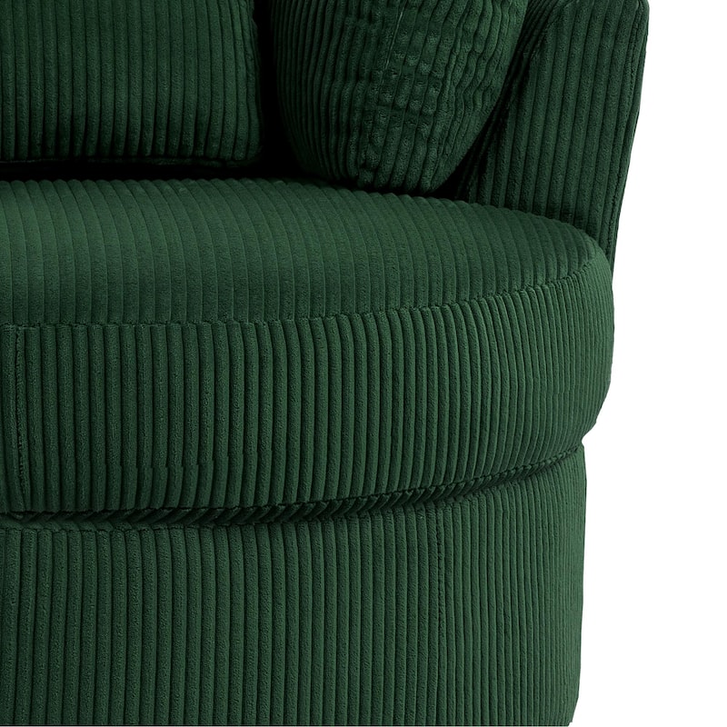 Upholstered Accent Swivel Barrel Armchair Club Chair with Pillows