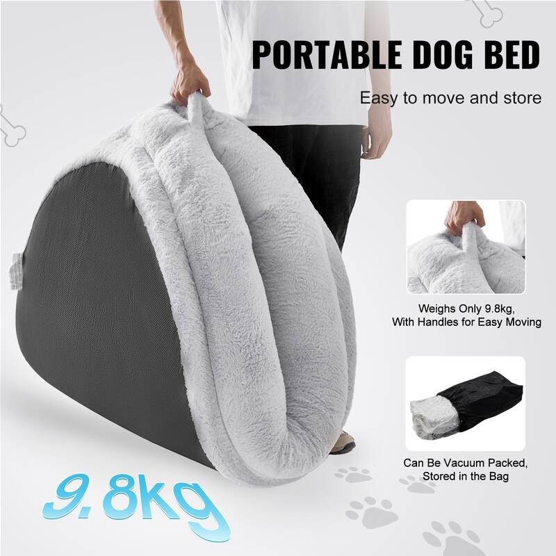Human Dog Bed Egg Orthopedic Foam, Storage Pocket, Large Dog Bean Bed