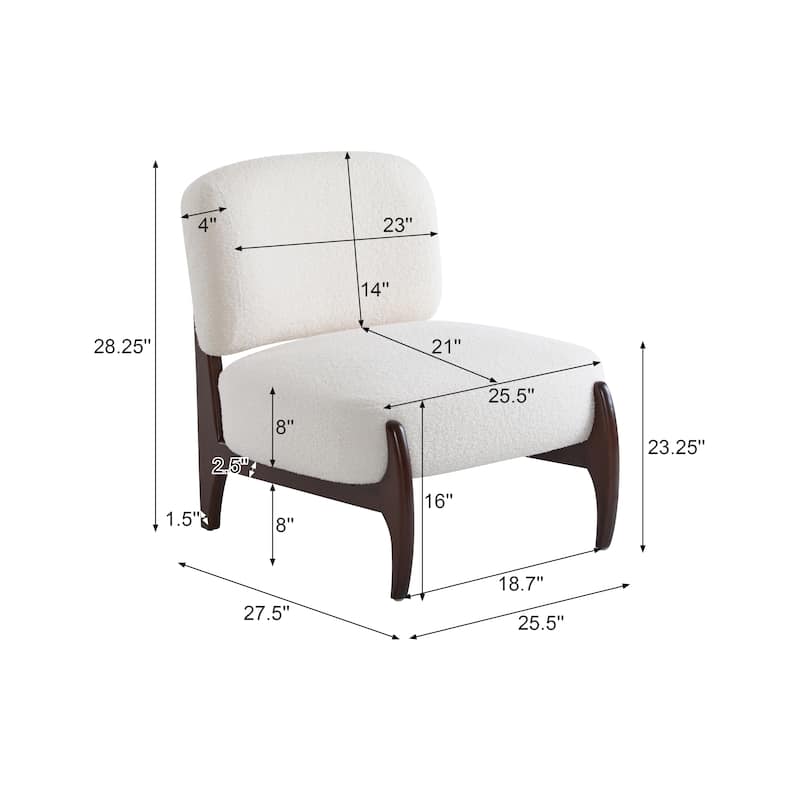 Christopher Knight Home - Everett Modern Boucle Lounge Chair with Solid Wood Frame