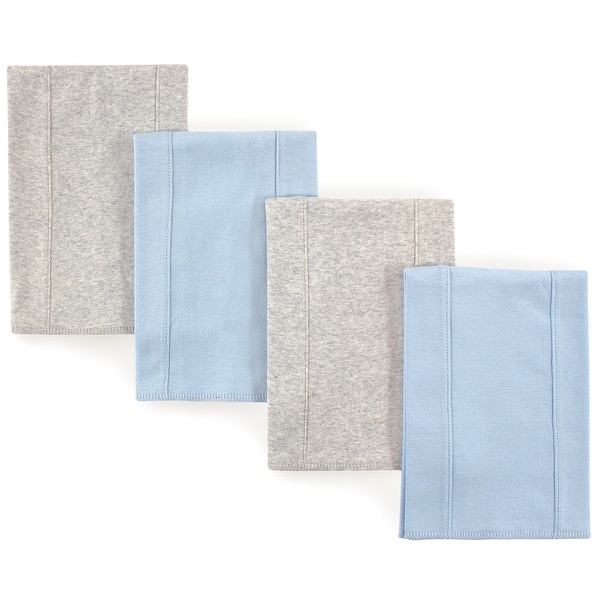 slide 1 of 1, Touched by Nature Baby Boy Organic Cotton Burp Cloths 4pk, Blue Gray, One Size - Blue Gray - One Size One Size - Blue Gray