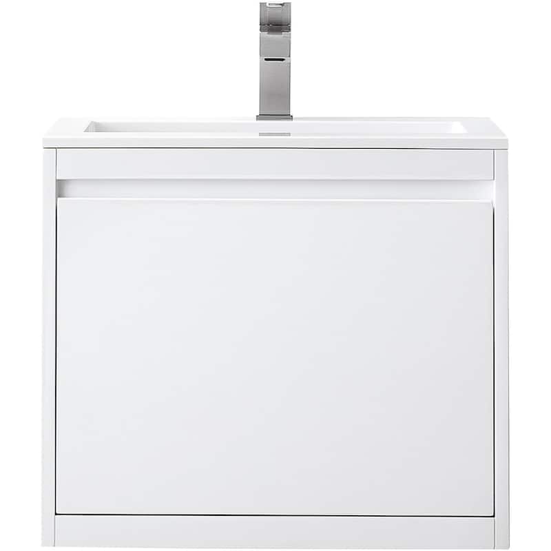 James Martin Vanities 805-V23.6-GW Mantova 24" Wall Mounted Single - Glossy White - Painted