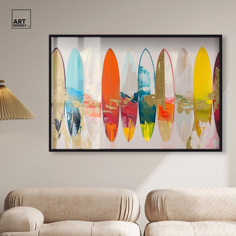 Surfboard Horizons II Shadowbox by Art Remedy